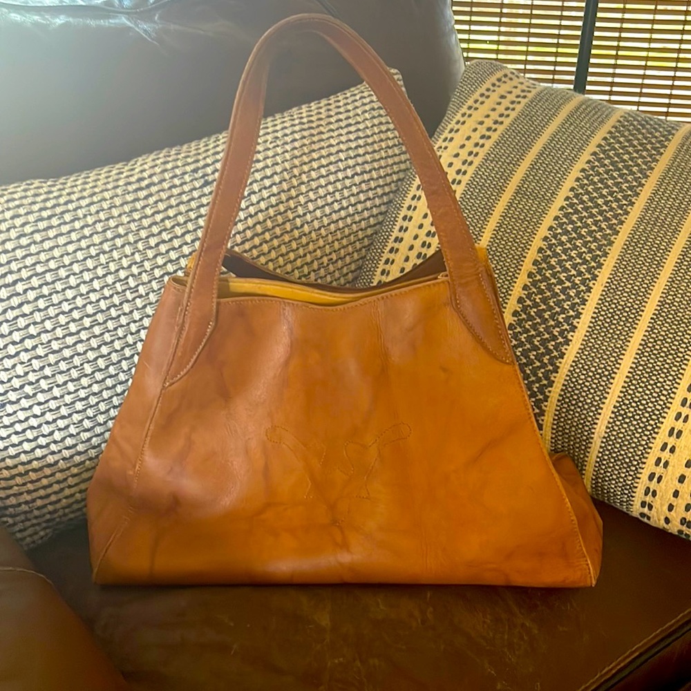 Frye bag with monogram stitched